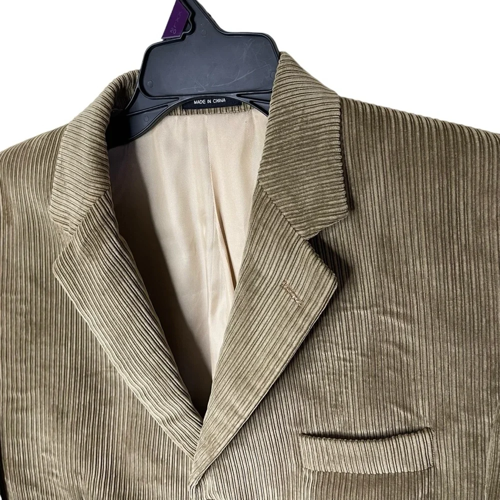 Calvin Klein Corduroy Blazer Men’s 44R Brown Three Button Suit Jacket Sport Coat